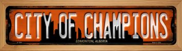 SMART BLONDE Edmonton Alberta City of Champions Novelty Wood Mounted Small Metal Street Sign WB-K-1264