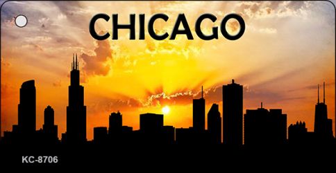 SMART BLONDE Chicago Silhouette Novelty Metal Key Chain KC-8706