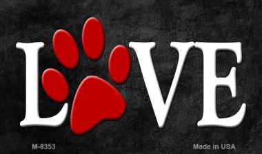 M-8353 3.5 x 2 in. Love Novelty Metal Magnet