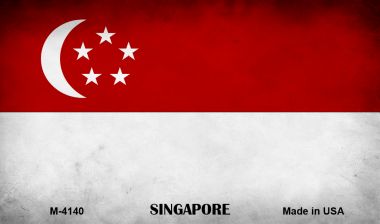 SMART BLONDE Singapore Flag Novelty Metal Magnet M-4140