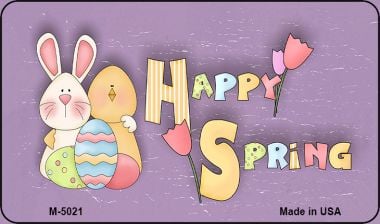 M-5021 3.5 x 2 in. Happy Spring Purple Novelty Metal Magnet -  Smart Blonde