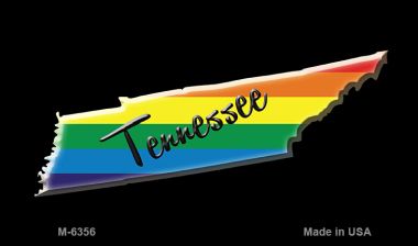 M-6356 3.5 x 2 in. Tennessee State Outline Rainbow Novelty Metal Magnet -  Smart Blonde