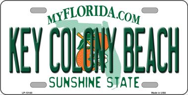 6 x 12 in. Key Colony Beach Florida Novelty Metal License Plate Tag