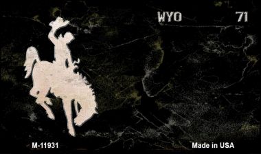 M-11931 3.5 x 2 in. Wyoming Black Rusty Novelty Metal Magnet -  Smart Blonde