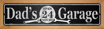 SMART BLONDE Dads Garage Novelty Wood Mounted Small Metal Street Sign WB-K-1357