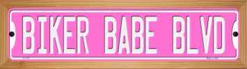 SMART BLONDE Biker Babe Novelty Wood Mounted Small Metal Street Sign WB-K-1377