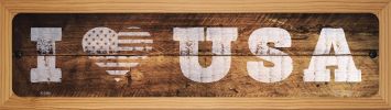 SMART BLONDE I Love USA Novelty Wood Mounted Metal Small Street Sign WB-K-1406