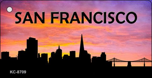 SMART BLONDE San Francisco Silhouette Novelty Metal Key Chain KC-8709