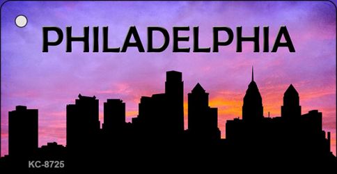 SMART BLONDE Philadelphia Silhouette Novelty Metal Key Chain KC-8725