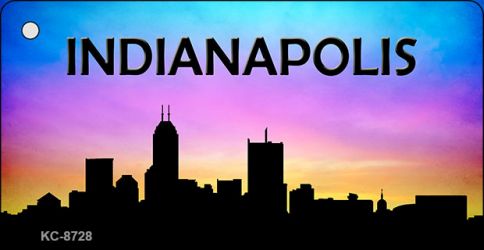 SMART BLONDE Indianapolis Silhouette Novelty Metal Key Chain KC-8728