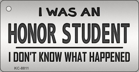 KC-8811 1.5 x 3 in. Honor Student Novelty Metal Key Chain