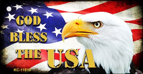 KC-11910 1.5 x 3 in. God Bless The USA Novelty Metal Key Chain