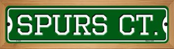 SMART BLONDE Spurs Ct Novelty Wood Mounted Small Metal Street Sign WB-K-1032