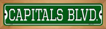 SMART BLONDE Capitals BLVD Novelty Wood Mounted Small Metal Street Sign WB-K-1049