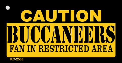 SMART BLONDE Caution Buccaneers Fan Area Novelty Metal Key Chain KC-2536