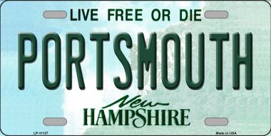 Portsmouth New Hampshire Novelty Metal Vanity License Plate Tag - Aluminum - 6 x 12 in.