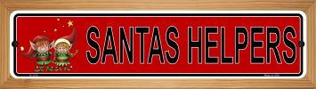 SMART BLONDE Santas Helper Novelty Wood Mounted Small Metal Street Sign WB-K-1315