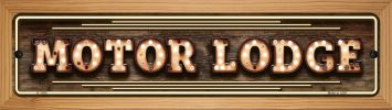 SMART BLONDE Motor Lodge Bulb Lettering Novelty Wood Mounted Small Metal Street Sign WB-K-1390