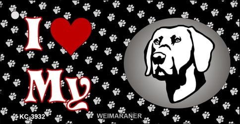 SMART BLONDE I Love My Weimaraner Novelty Metal Key Chain KC-3932