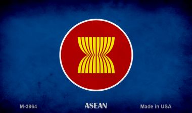 M-3964 3.5 x 2 in. Asean Flag Novelty Metal Magnet