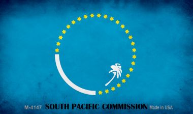 M-4147 3.5 x 2 in. South Pacific Commission Flag Novelty Metal Magnet