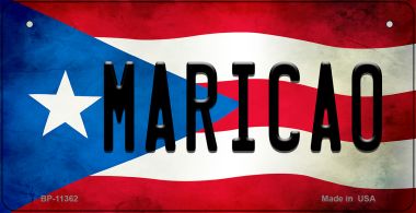 Maricao Puerto Rico State Flag Novelty Metal Bicycle Plate BP-11362