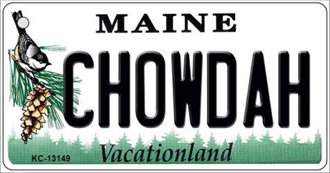 SMART BLONDE Chowdah Maine Novelty Metal Key Chain KC-13149