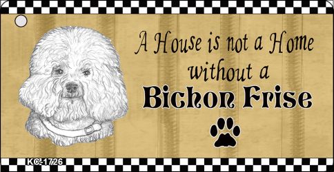 SMART BLONDE Bichon Frise Pencil Sketch Novelty Metal Key Chain KC-1726