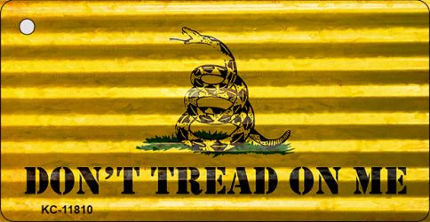 KC-11810 1.5 x 3 in. Dont Tread on Me Corrugated Novelty Metal Key Chain