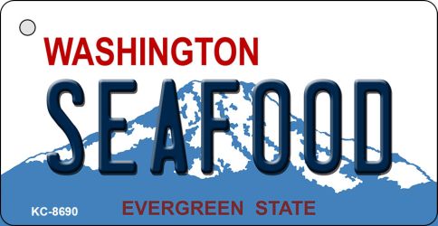 SMART BLONDE Seafood Washington State License Plate Novelty Metal Key Chain KC-8690