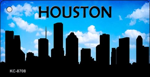 SMART BLONDE Houston Silhouette Novelty Metal Key Chain KC-8708