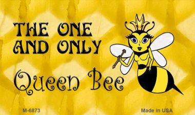 M-6873 3.5 x 2 in. Queen Bee Yellow Novelty Metal Magnet -  Smart Blonde