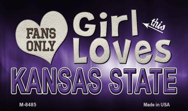 M-8485 3.5 x 2 in. This Girl Loves Her Kansas State Novelty Metal Magnet -  Smart Blonde