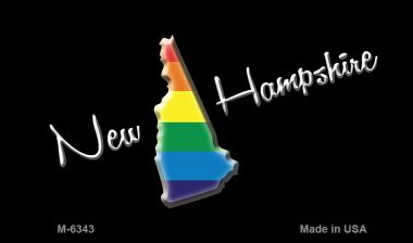 SMART BLONDE New Hampshire State Outline Rainbow Novelty Metal Magnet M-6342