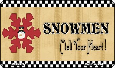 M-XMAS-18 3.5 x 2 in. Snowflake Snowmen Melt Your Heart Novelty Metal Magnet -  Smart Blonde