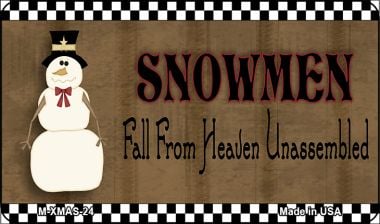 M-XMAS-24 3.5 x 2 in. Snowmen Fall From Heaven Novelty Metal Magnet -  Smart Blonde