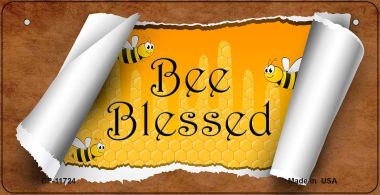 Bee Blessed Scroll Novelty Metal Bicycle Plate BP-11724