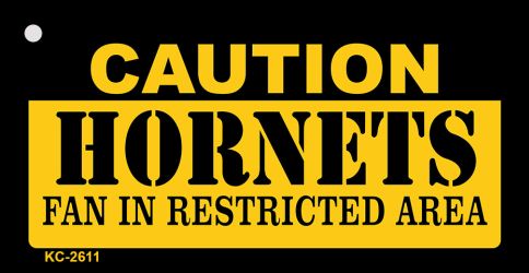 SMART BLONDE Caution Hornets Fan Area Novelty Metal Key Chain KC-2611