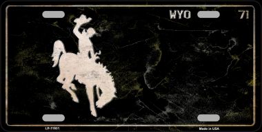LP-11931 6 x 12 in. Wyoming Black Rusty Novelty Metal License Plate -  Smart Blonde