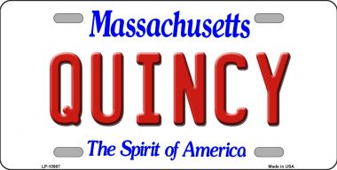 6 x 12 in. Quincy Massachusetts Novelty Metal Vanity License Plate Tag