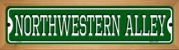 SMART BLONDE Northwestern Alley Novelty Wood Mounted Small Metal Street Sign WB-K-1102