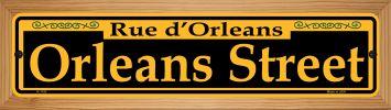 SMART BLONDE Orleans Street Yellow Novelty Wood Mounted Small Metal Street Sign WB-K-1193