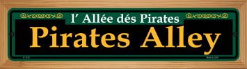 SMART BLONDE Pirates Alley Green Novelty Wood Mounted Small Metal Street Sign WB-K-1218