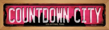 SMART BLONDE San Antonio Texas Countdown City Novelty Wood Mounted Small Metal Street Sign WB-K-1252