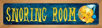 SMART BLONDE Snoring Room Novelty Wood Mounted Small Metal Street Sign WB-K-1285