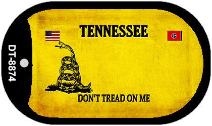 SMART BLONDE Tennessee Do Not Tread Novelty Metal Dog Tag Necklace DT-8874