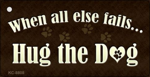 SMART BLONDE Hug The Dog Novelty Metal Key Chain KC-8808
