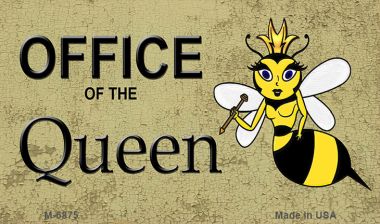 M-6875 3.5 x 2 in. Office Of Queen Bee Novelty Metal Magnet -  Smart Blonde