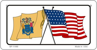 New Jersey/USA Flag Novelty Metal Bicycle Plate BP-11490