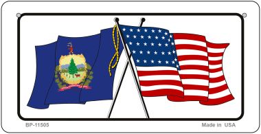 Vermont/USA Flag Novelty Metal Bicycle Plate BP-11505